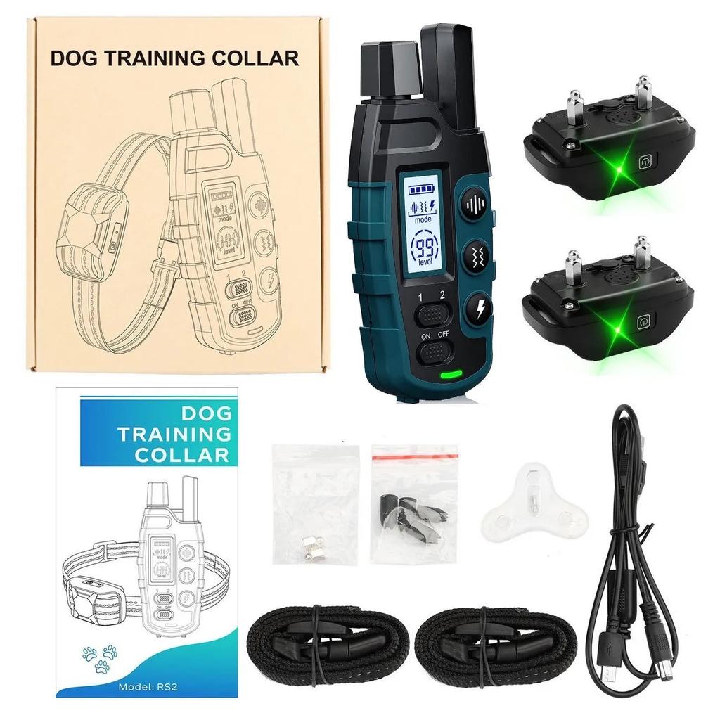 1000m Dual Dog Remote Training Collar IP67 Waterproof by HitMyNeed