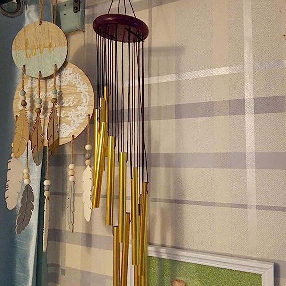 12-Tube Gold & Silver Wind Chimes for Outdoor Use by HitMyNeed