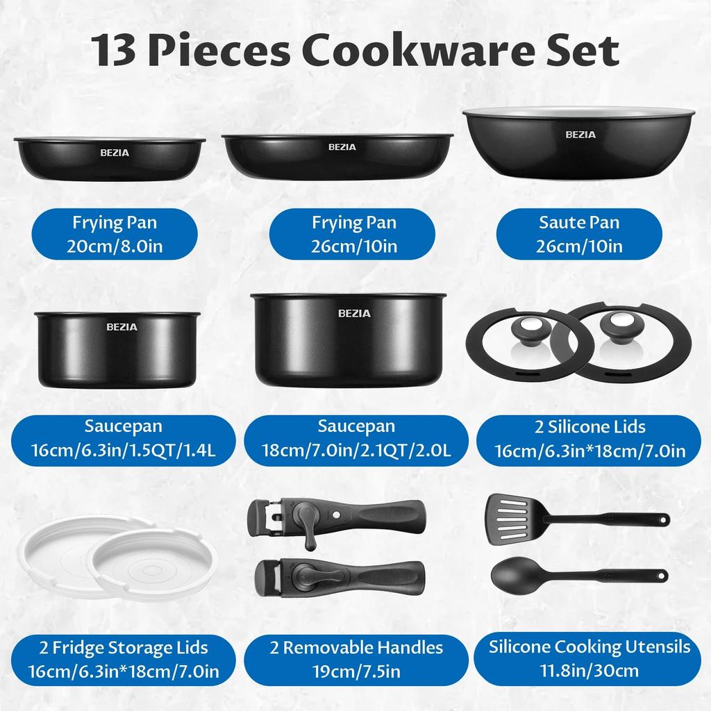 13-Piece Induction Ceramic Nonstick Cookware Set by HitMyNeed