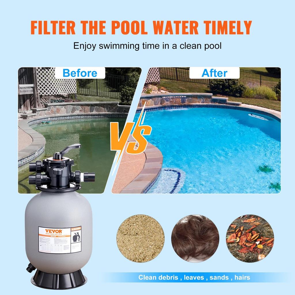 16/19/22 Inch Pool Sand Filter with 7-Way Valve by HitMyNeed