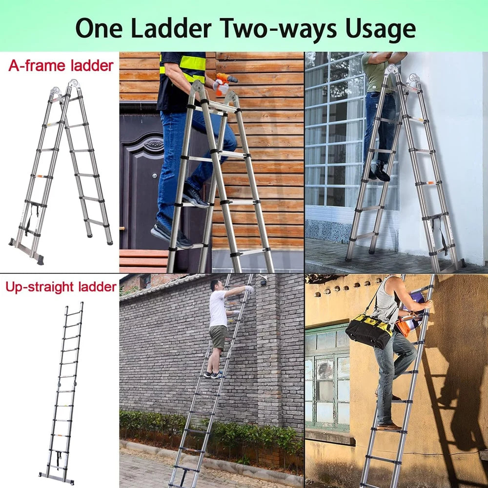 5m Telescopic Stainless Steel Multi-Purpose Ladder