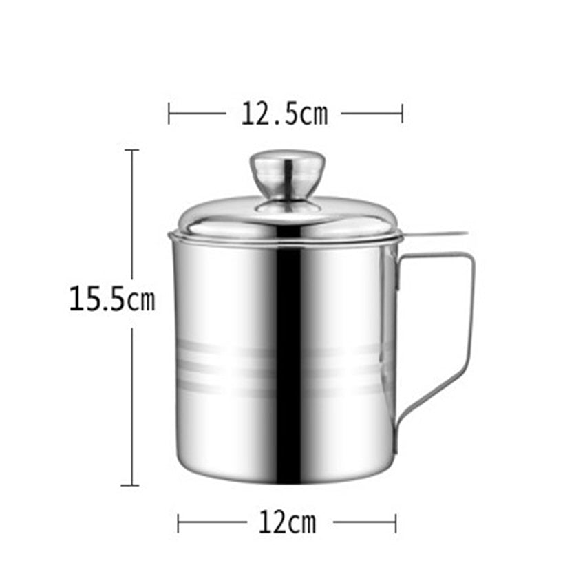 1.2L Stainless Steel Cooking Oil Strainer Pot by HitMyNeed
