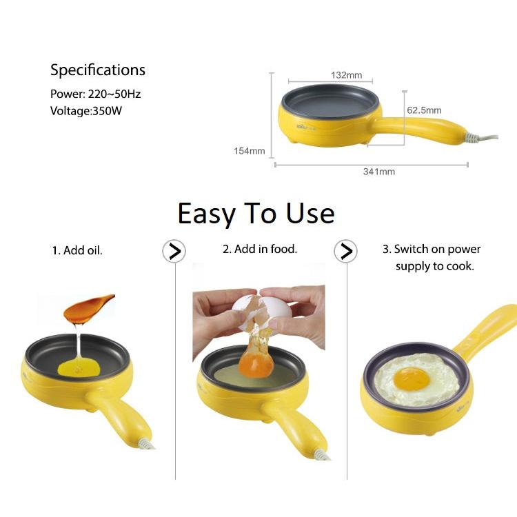 2-in-1 Mini Electric Skillet with Non-Stick Surface by HitMyNeed
