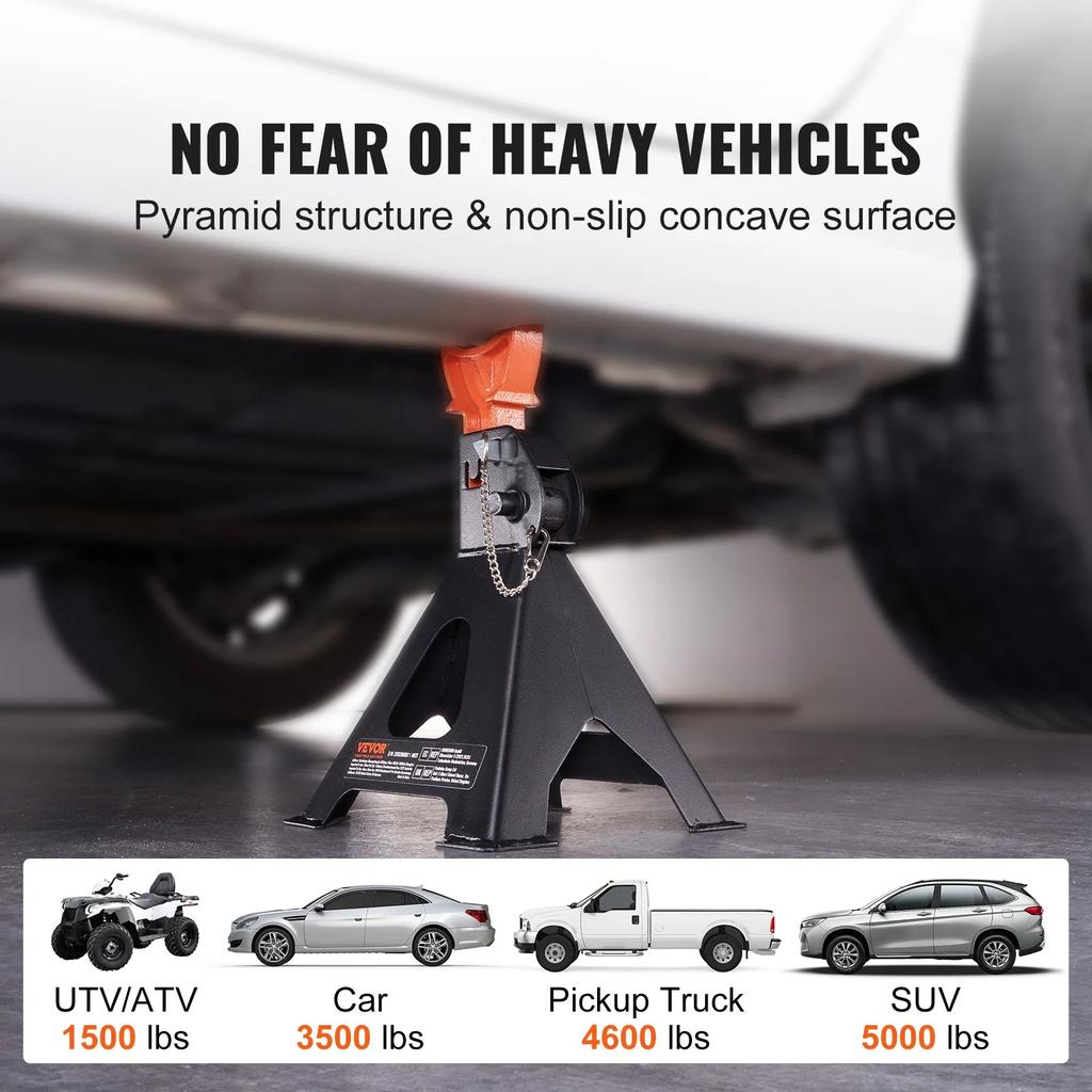 2 pcs Jack Stands 3T or 6T Double Locking Adjustable by HitMyNeed