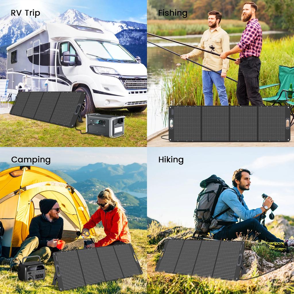 200W ETFE Foldable Solar Panel Kit for Camping & RV by HitMyNeed