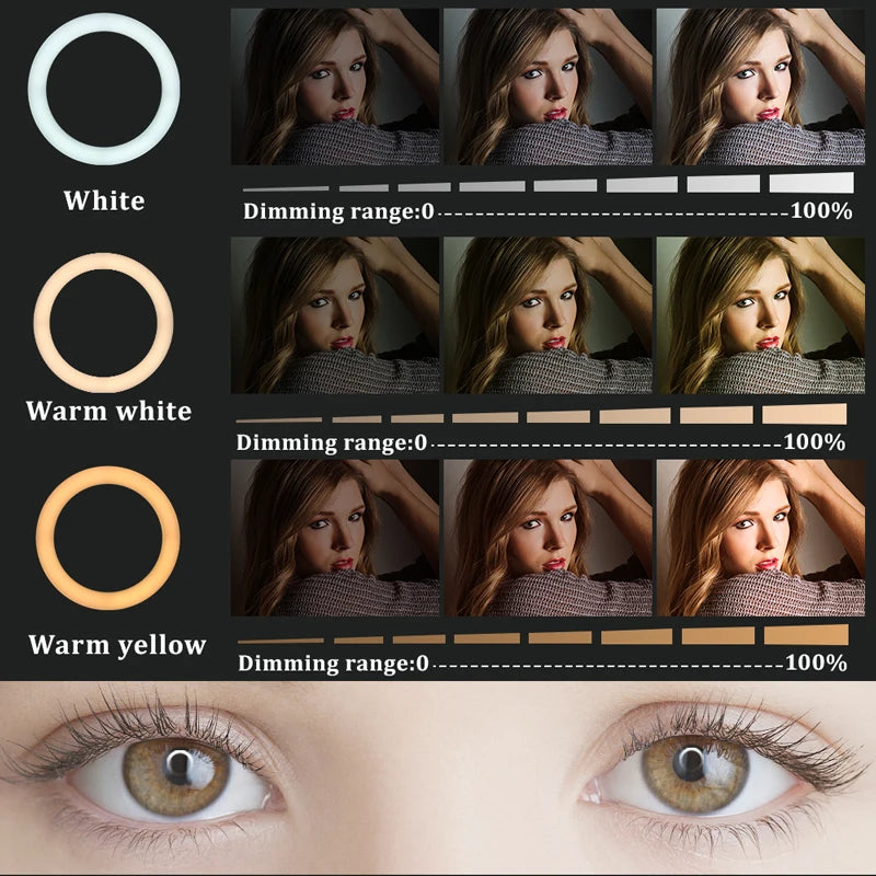 22" LED Ring Light 3200-6500K with Stand & Remote by HitMyNeed