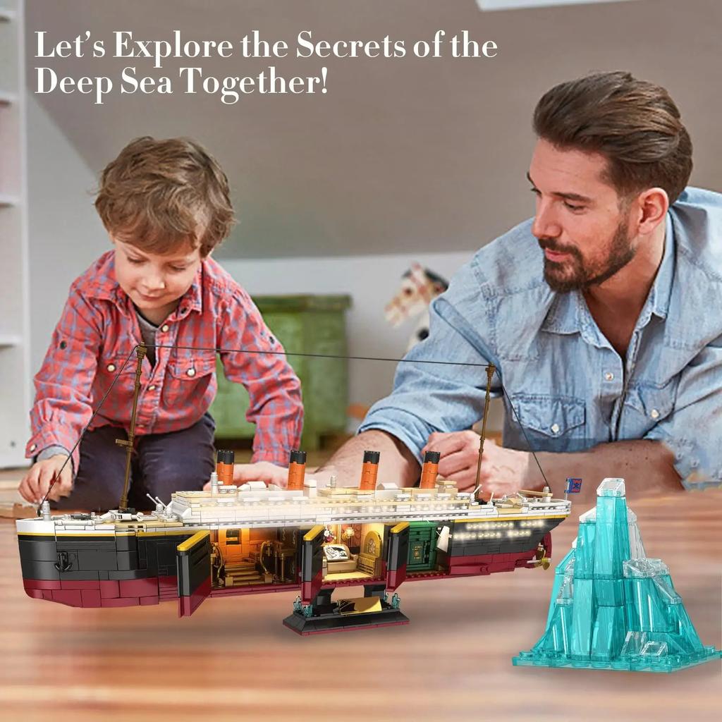 2288PCS Titanic Cruise Ship Building Set with Lights by HitMyNeed