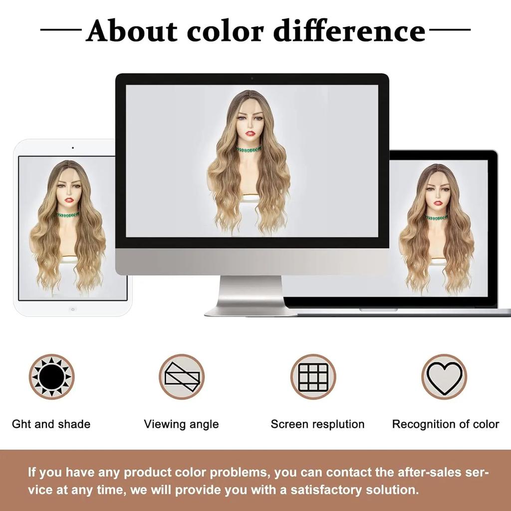 26 Inch Ombre Blonde Long Lace Wavy Wig for Women by HitMyNeed