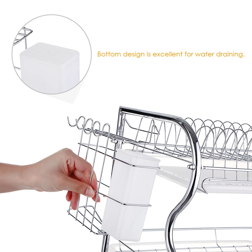 3-Tier Dish Drying Rack with Utensil & Board Holders by HitMyNeed