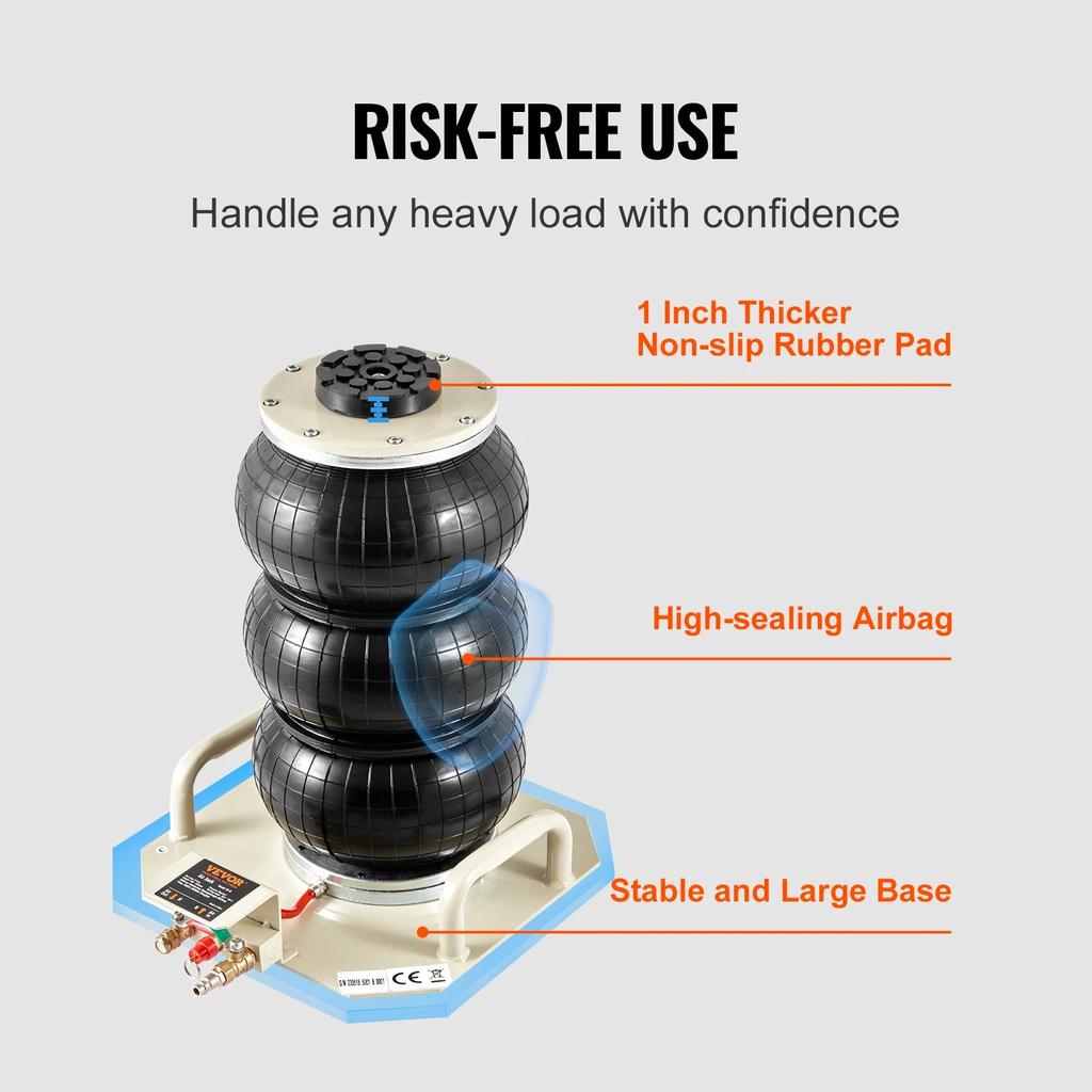 3 Ton Triple Bag Air Jack with Six Steel Pipes by HitMyNeed