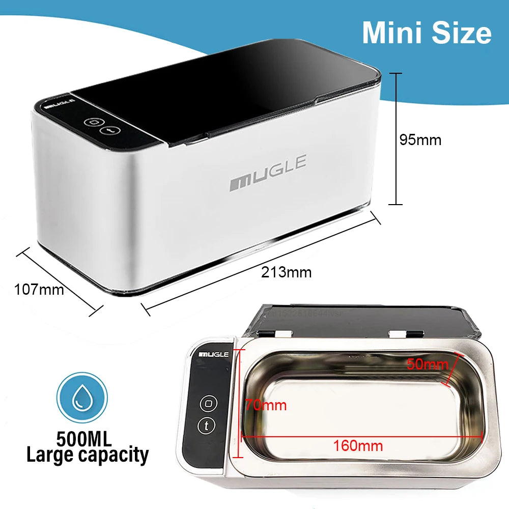 35W Ultrasonic Cleaner 500ml for Glasses & Jewelry by HitMyNeed