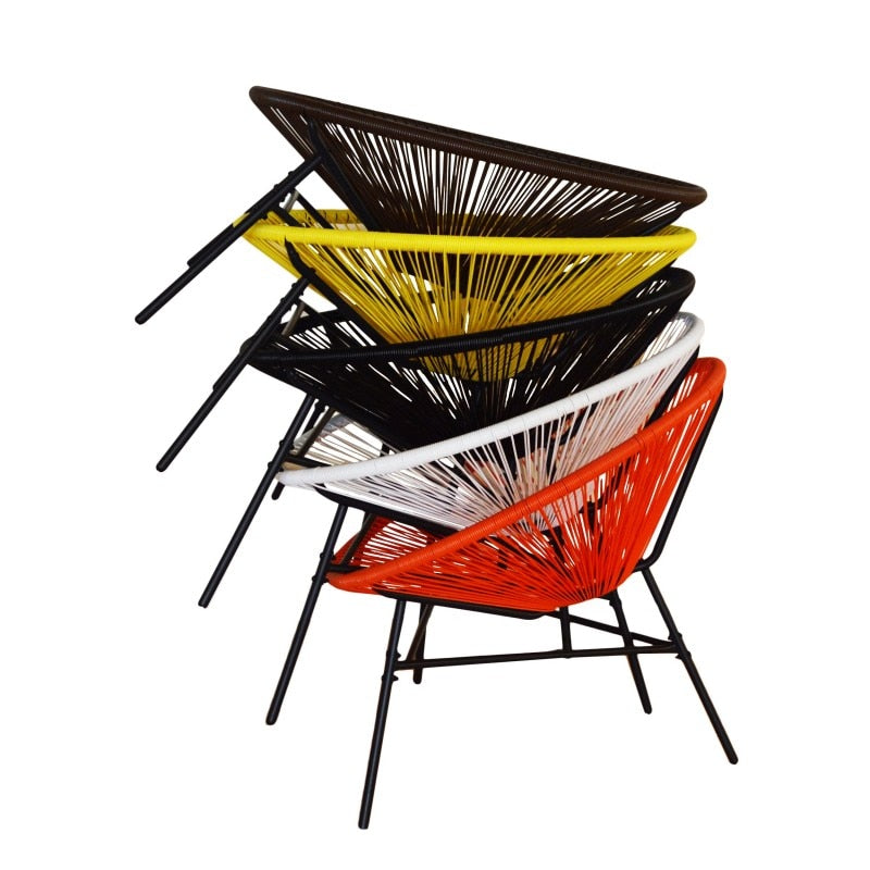 Rattan Patio Bistro Set with Table and 2 Chairs