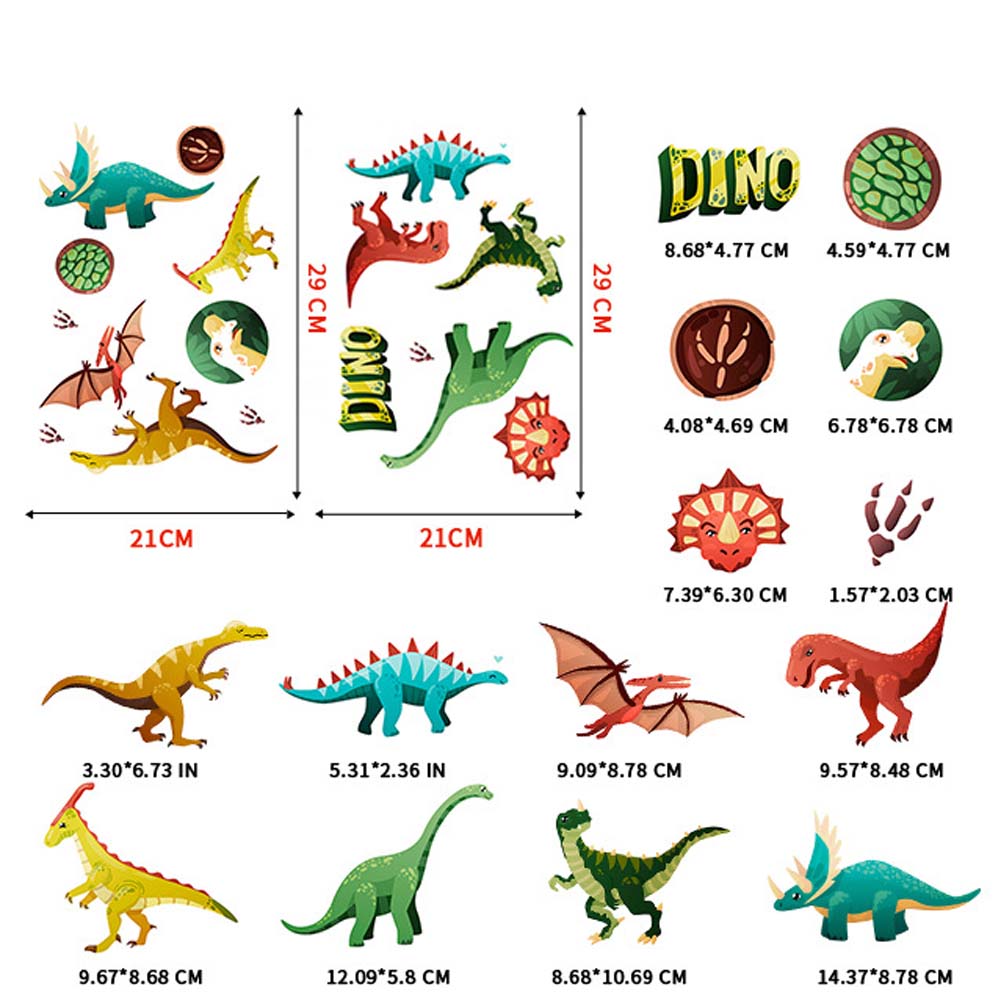 3D Glow in the Dark Dinosaur Wall Stickers (17 pcs) by HitMyNeed
