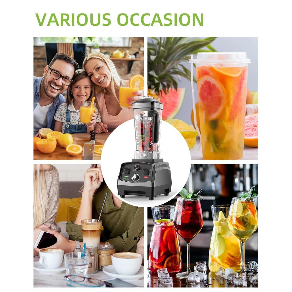 3HP 2200W Timer Blender with 2L BPA-Free Jar by HitMyNeed