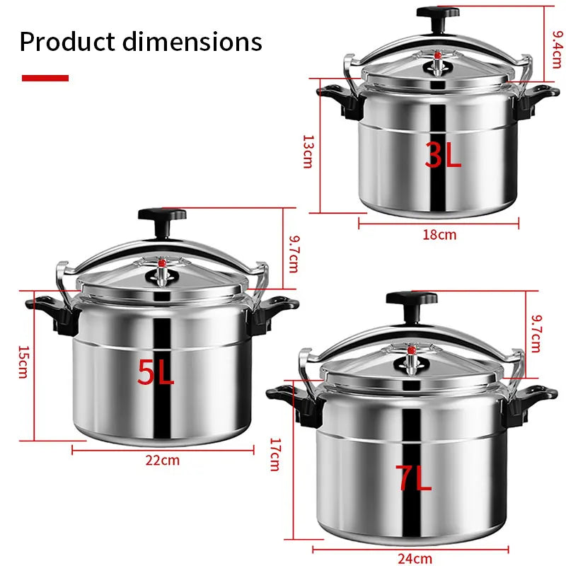 3L 5L 7L Professional Aluminum Pressure Cooker by HitMyNeed