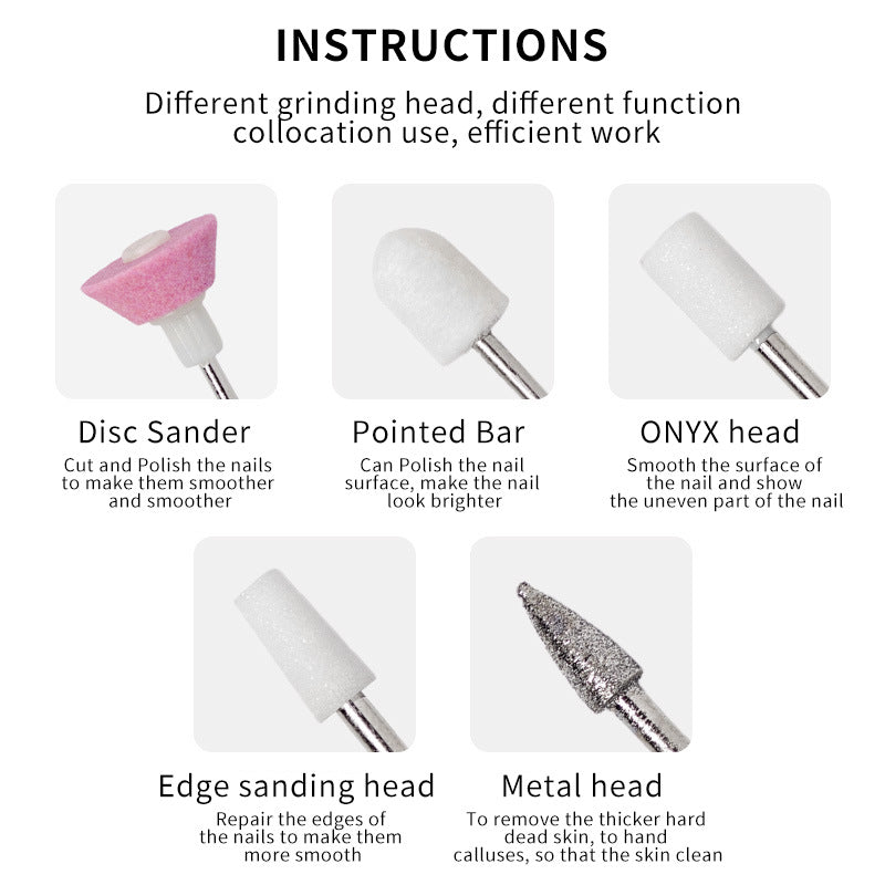 5-in-1 Battery Electric Nail Polisher Kit by HitMyNeed