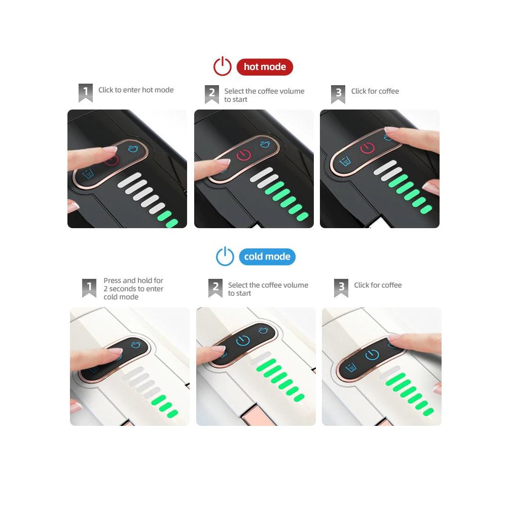 5-in-1 Capsule Coffee Machine, Hot & Cold, 20 Bar by HitMyNeed