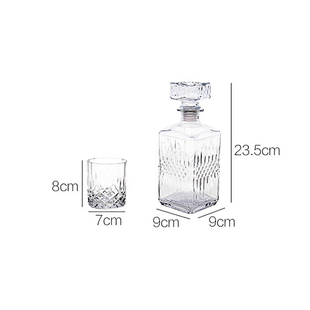 5-Piece Diamond Cut Whiskey Decanter and Glass Set by HitMyNeed