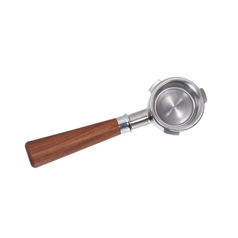58mm Bottomless Portafilter Set, 304 Steel & Wood Handle by HitMyNeed