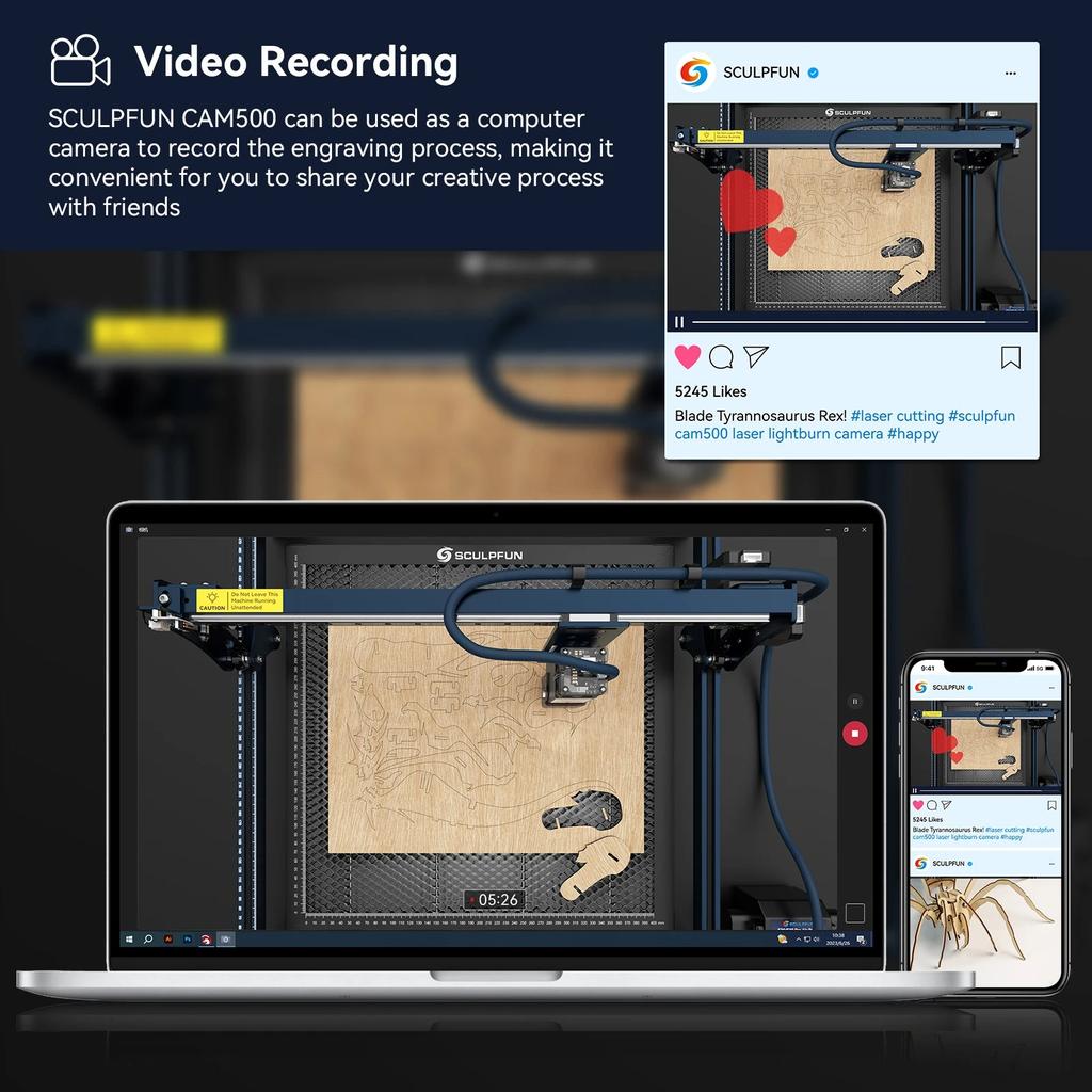 5MP Wide-Angle Camera for Sculpfun Ultra Engravers by HitMyNeed