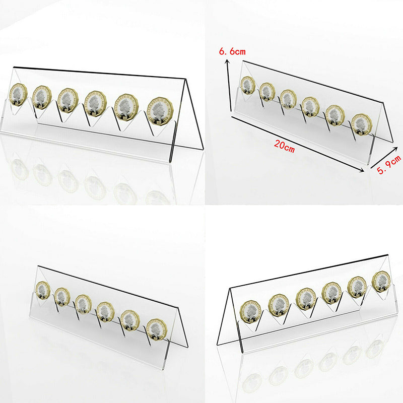 6-Slot Clear Acrylic Coin Display Stand by HitMyNeed