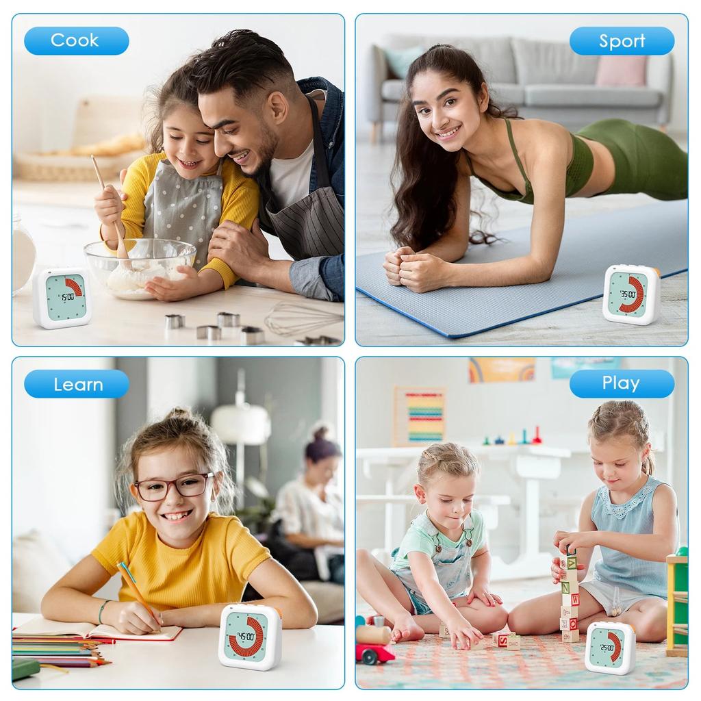 60-Min Visual Digital Timer with Silent Countdown by HitMyNeed