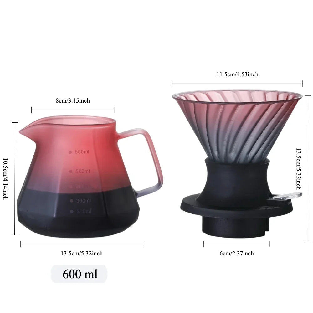600ml Immersion Switch Glass Pour Over Coffee Maker by HitMyNeed