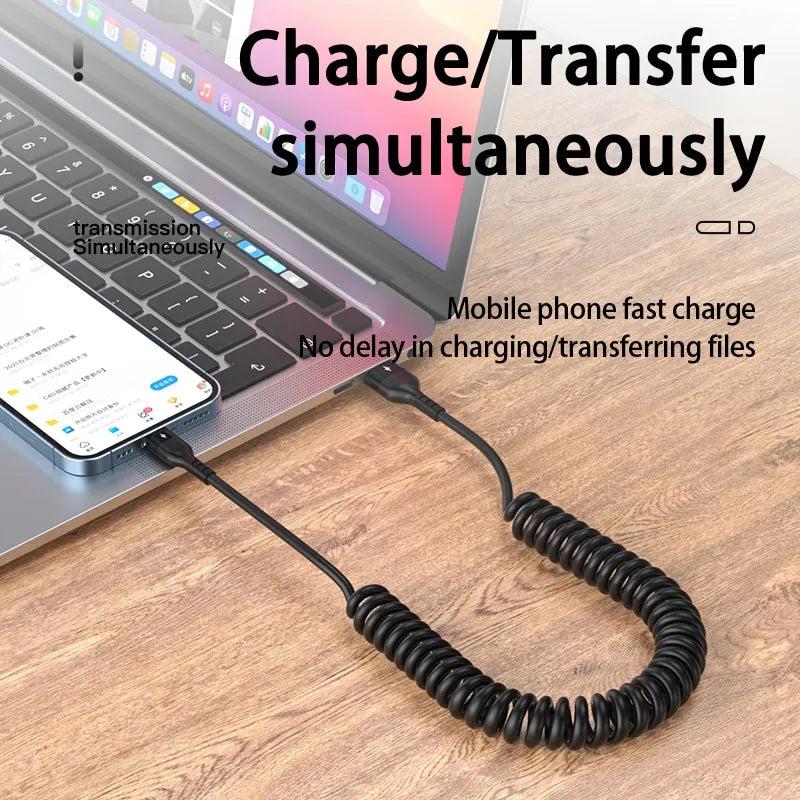 66W 5A USB-C Spring Car Charging Cable 1.5m by HitMyNeed