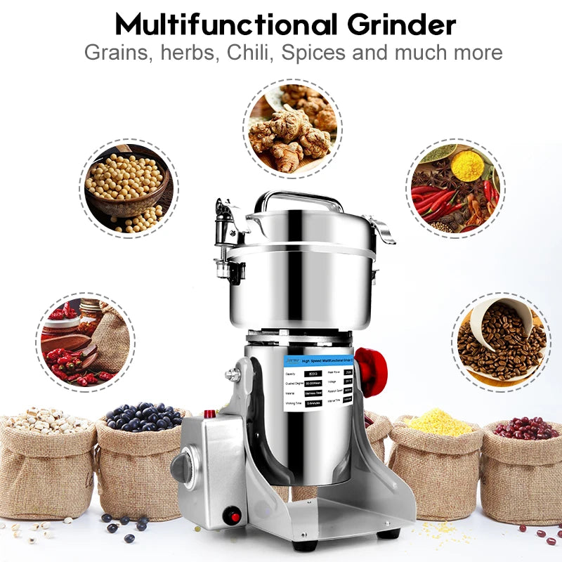 800g Stainless Steel Herb & Grain Grinder 3000W by HitMyNeed