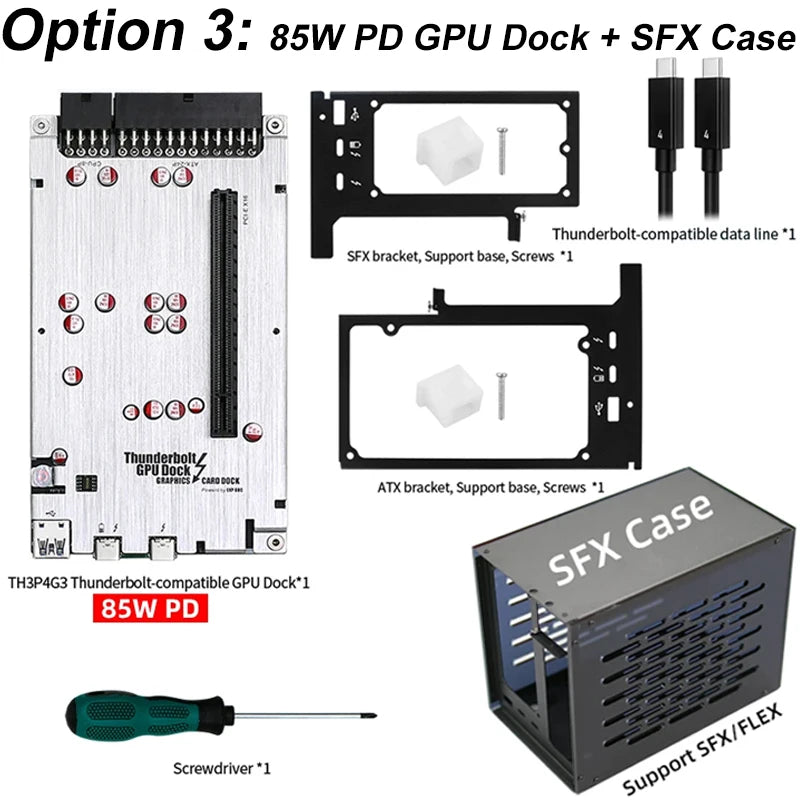 85W PD Thunderbolt GPU Dock with ATX/SFX PSU Case by HitMyNeed