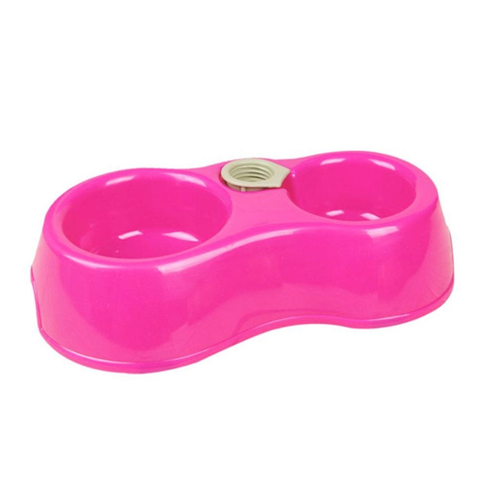 Plastic Double Dog Bowl Feeder with Water Dispenser