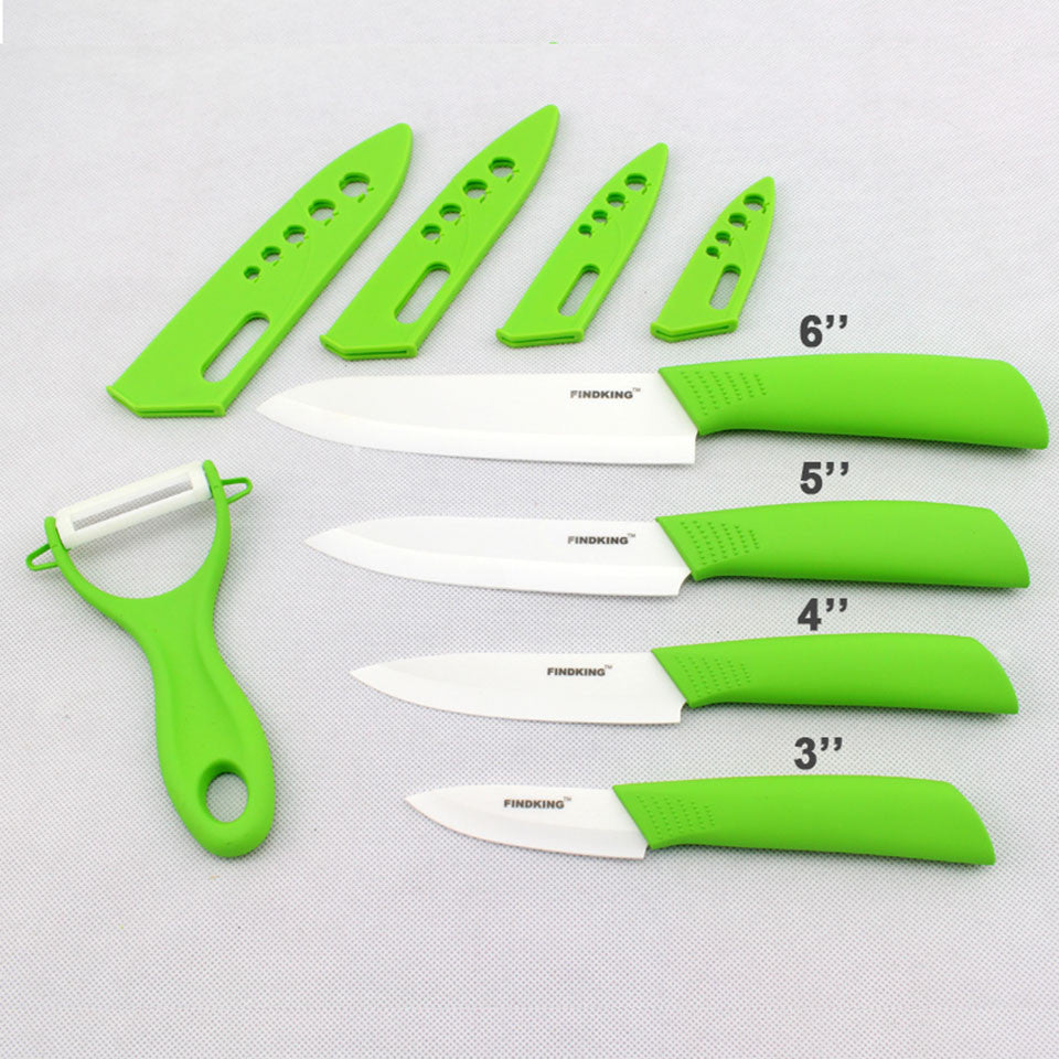 9-Piece Ceramic Knife Set with Peeler & Blade Covers by HitMyNeed