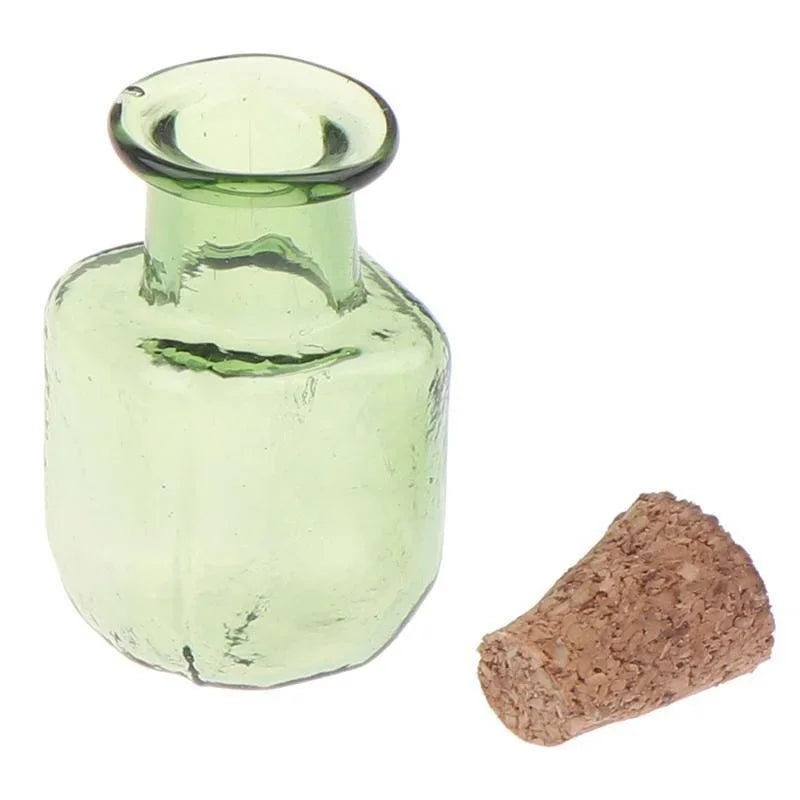 9pcs Mini Glass Wishing Bottles with Cork Stoppers by HitMyNeed