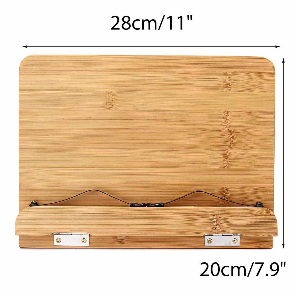 Adjustable Bamboo Book Stand for Books & Tablets by HitMyNeed