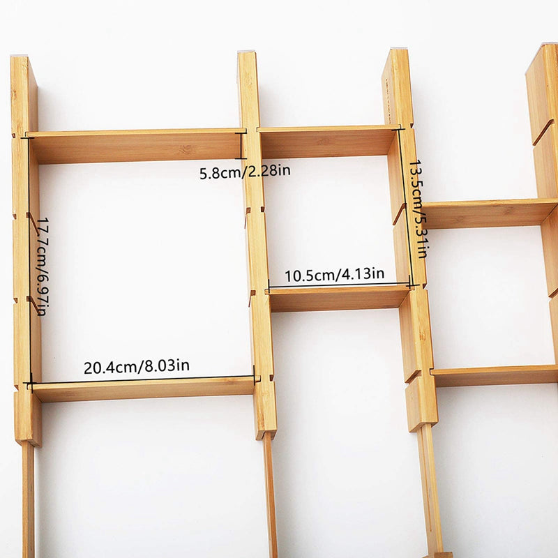 Adjustable Bamboo Drawer Dividers Set (4 Pack) by HitMyNeed