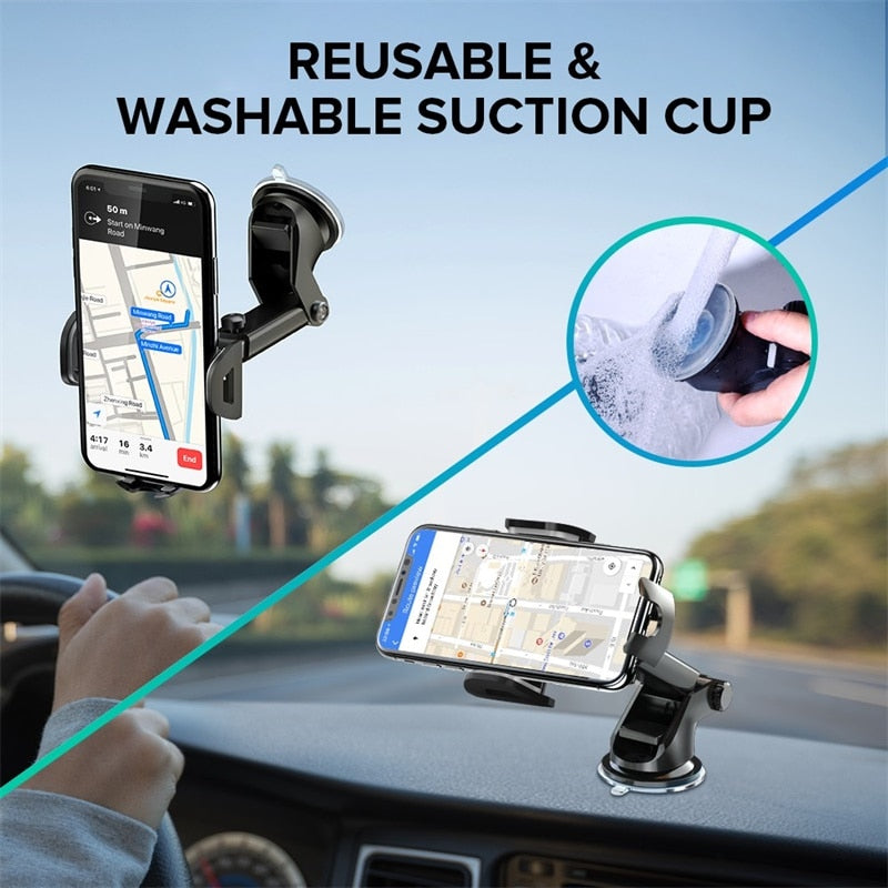 Adjustable Car Phone Cradle with Strong Suction Mount by HitMyNeed