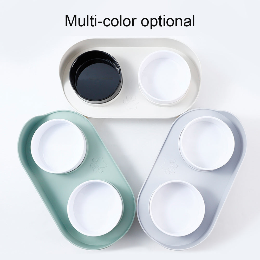 Adjustable Dog Double Bowls with Spill-Guard Base by HitMyNeed