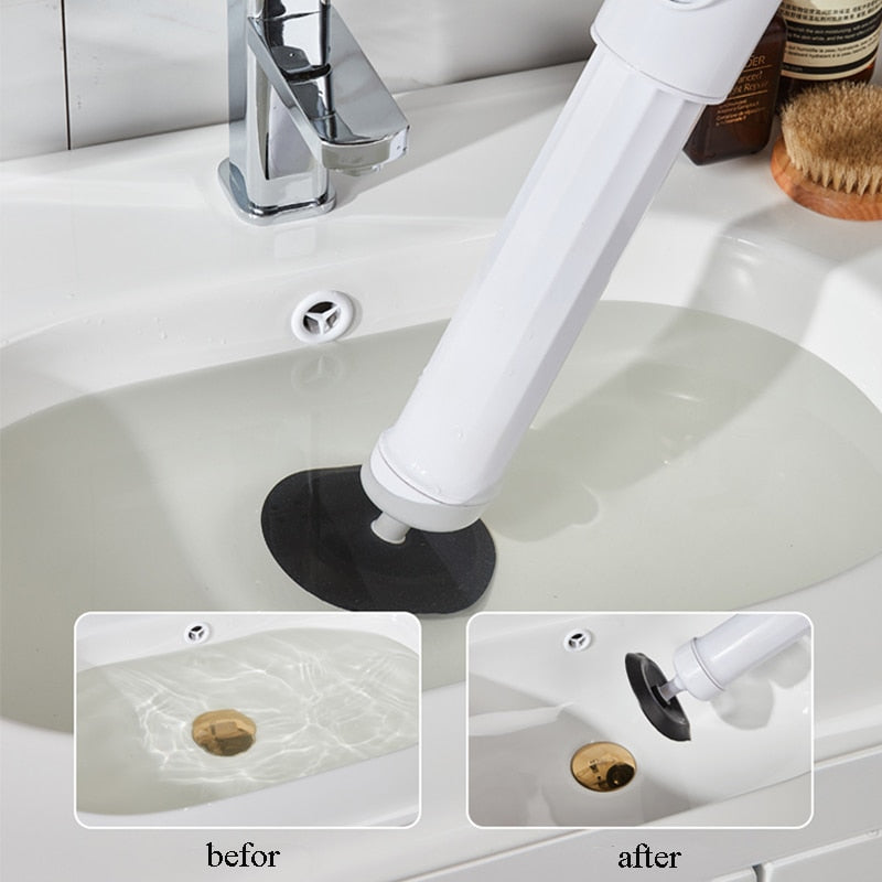 Air Toilet Plunger with Pressure Pump Gauge by HitMyNeed