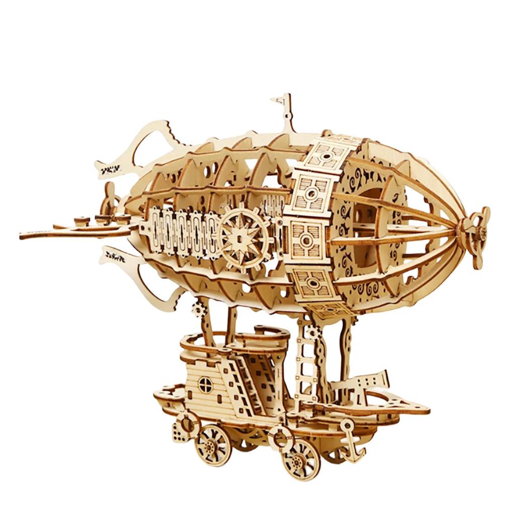 Airship 3D Wooden Car Puzzle Mechanical Model Kit by HitMyNeed