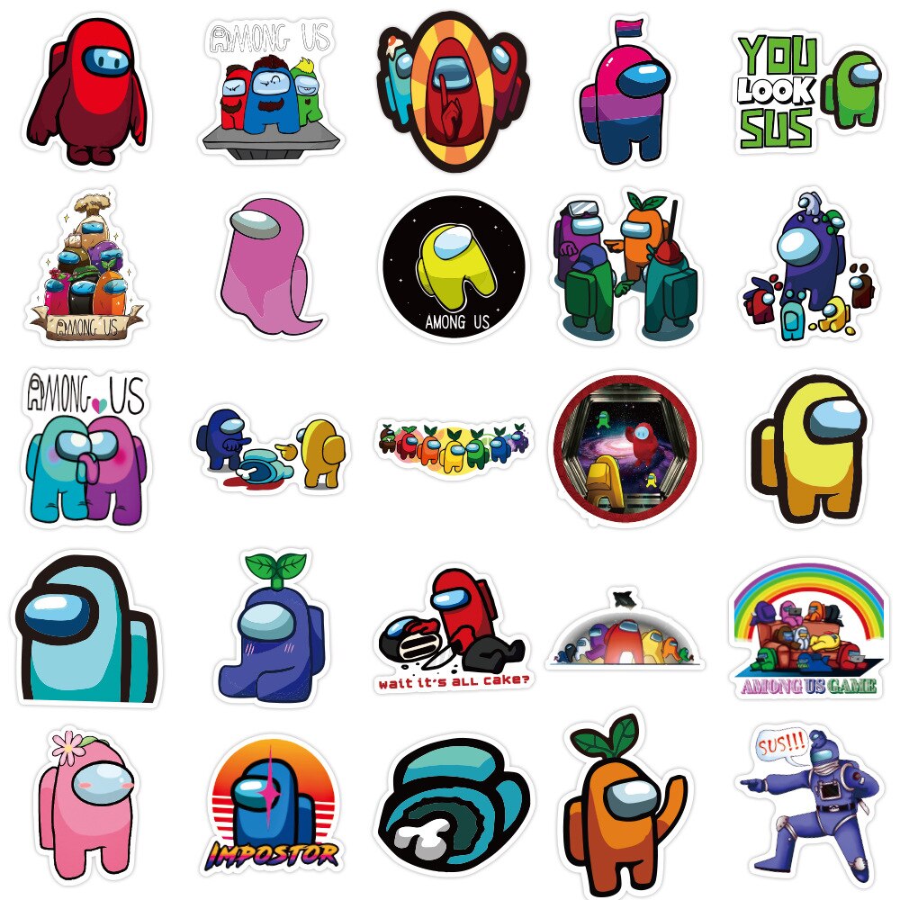 Among Us Vinyl Stickers Pack (50 Pieces) by HitMyNeed
