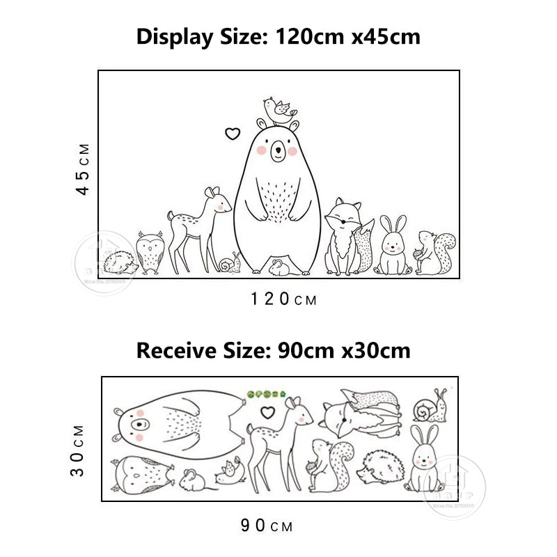 Animal Wall Stickers for Kids Rooms, PVC Decals by HitMyNeed