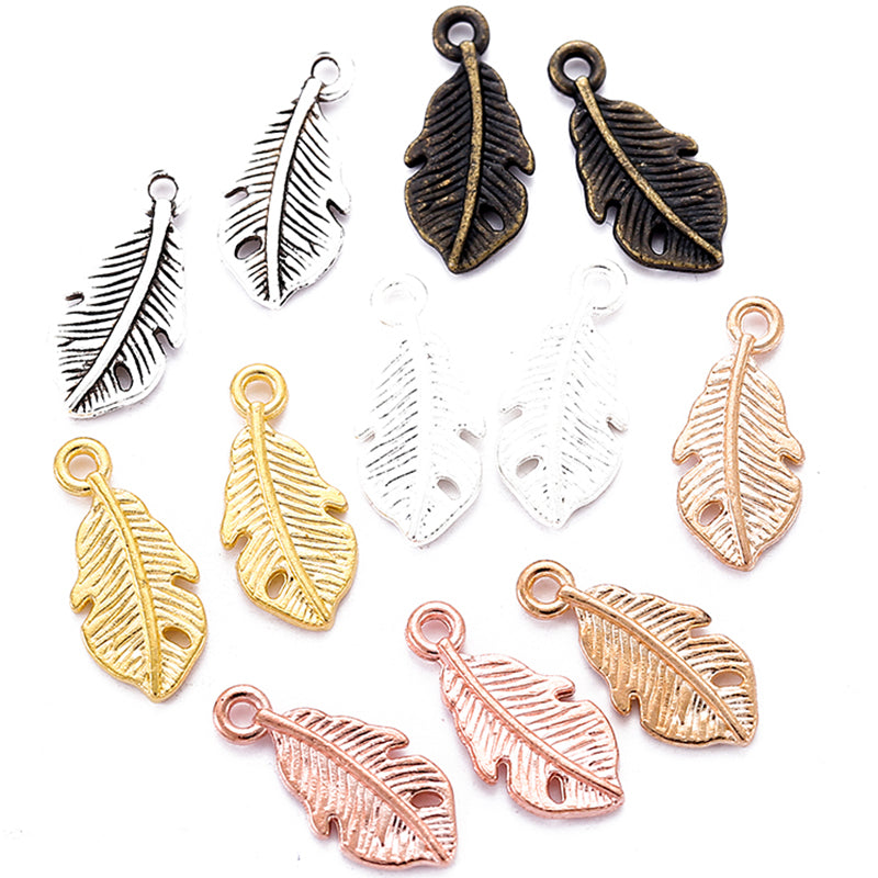 Antique Style Feather Charms Set (50 Pieces) by HitMyNeed