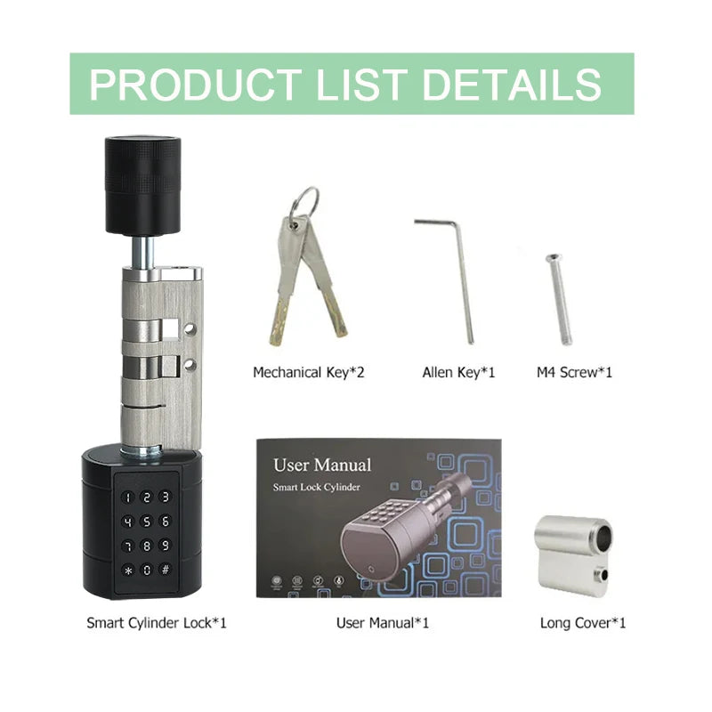 APP Fingerprint Cylinder Smart Door Lock with Keypad by HitMyNeed