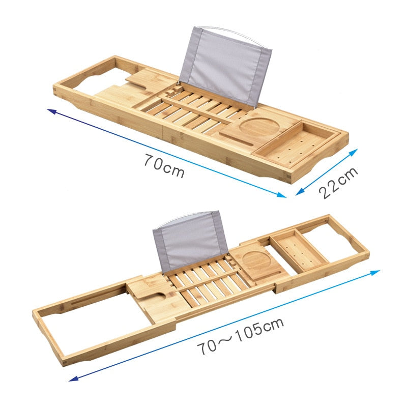 Bamboo Bathtub Book and Tablet Tray by HitMyNeed