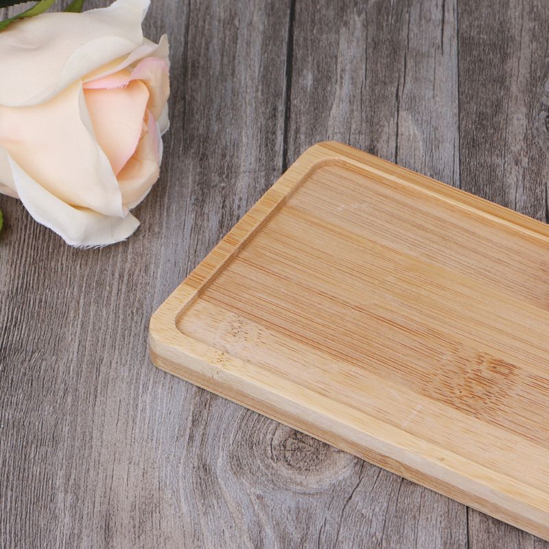 Bamboo Plant Pot Tray Wooden Saucer by HitMyNeed