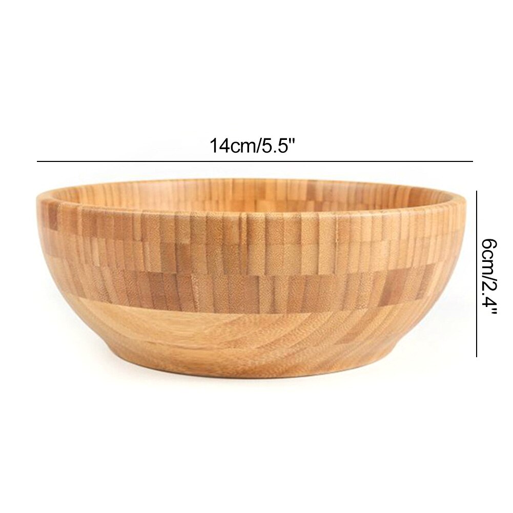 Bamboo Salad Bowl Natural Wood 14 x 6 cm by HitMyNeed