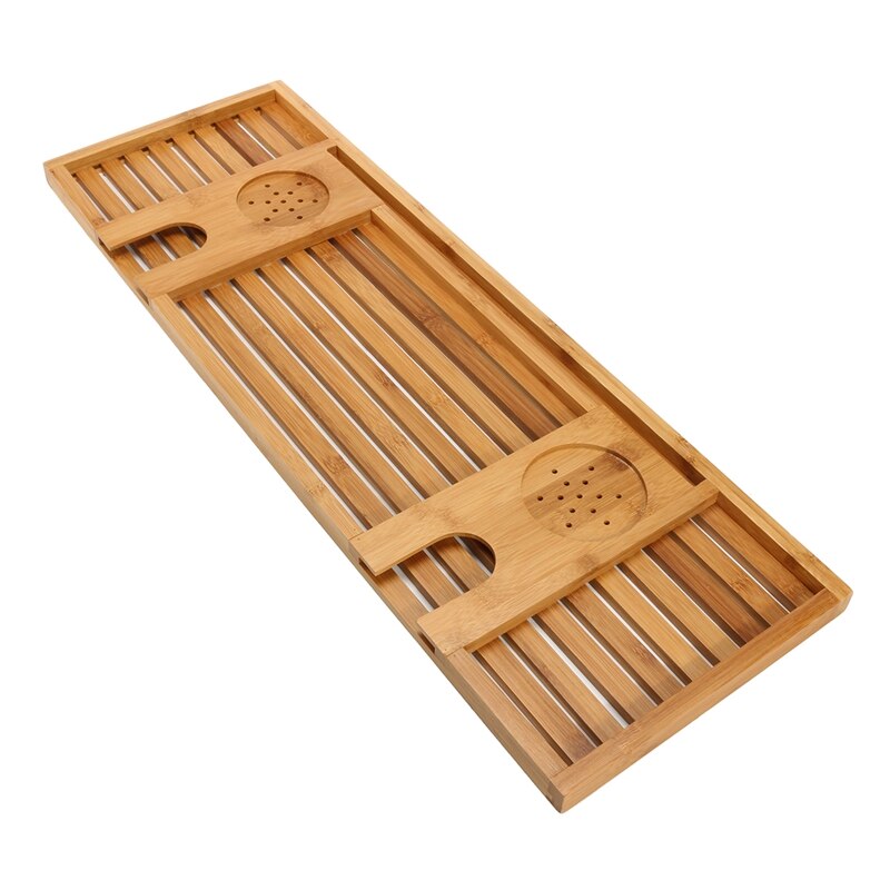 Bamboo Wooden Bath Tray with Adjustable Book Stand by HitMyNeed