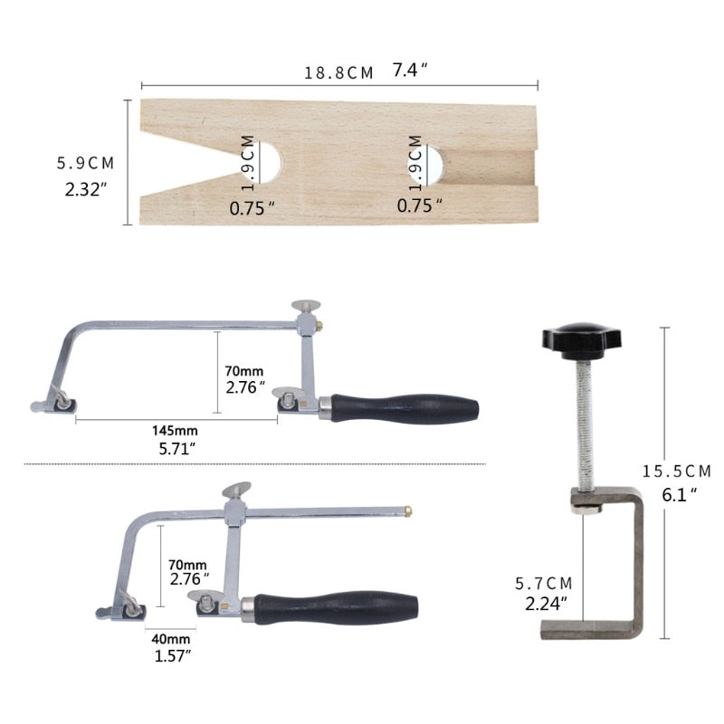 Bench Clamp Jeweler's Saw Set with 144 Blades by HitMyNeed