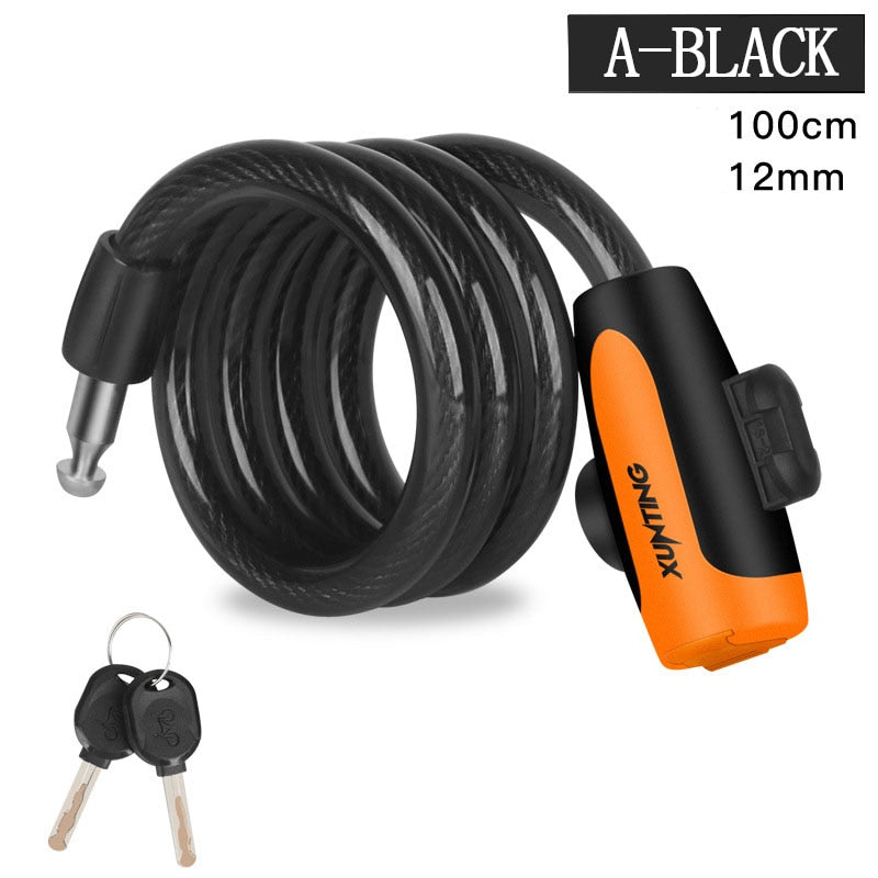 Bike Cable Lock with Key & Combo and Mounting Bracket by HitMyNeed