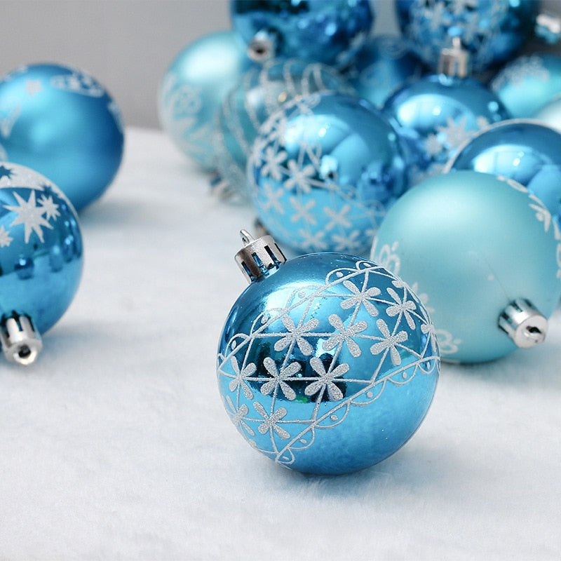 Blue Christmas Ball Ornaments Set, 6 cm, 24 Pack by HitMyNeed